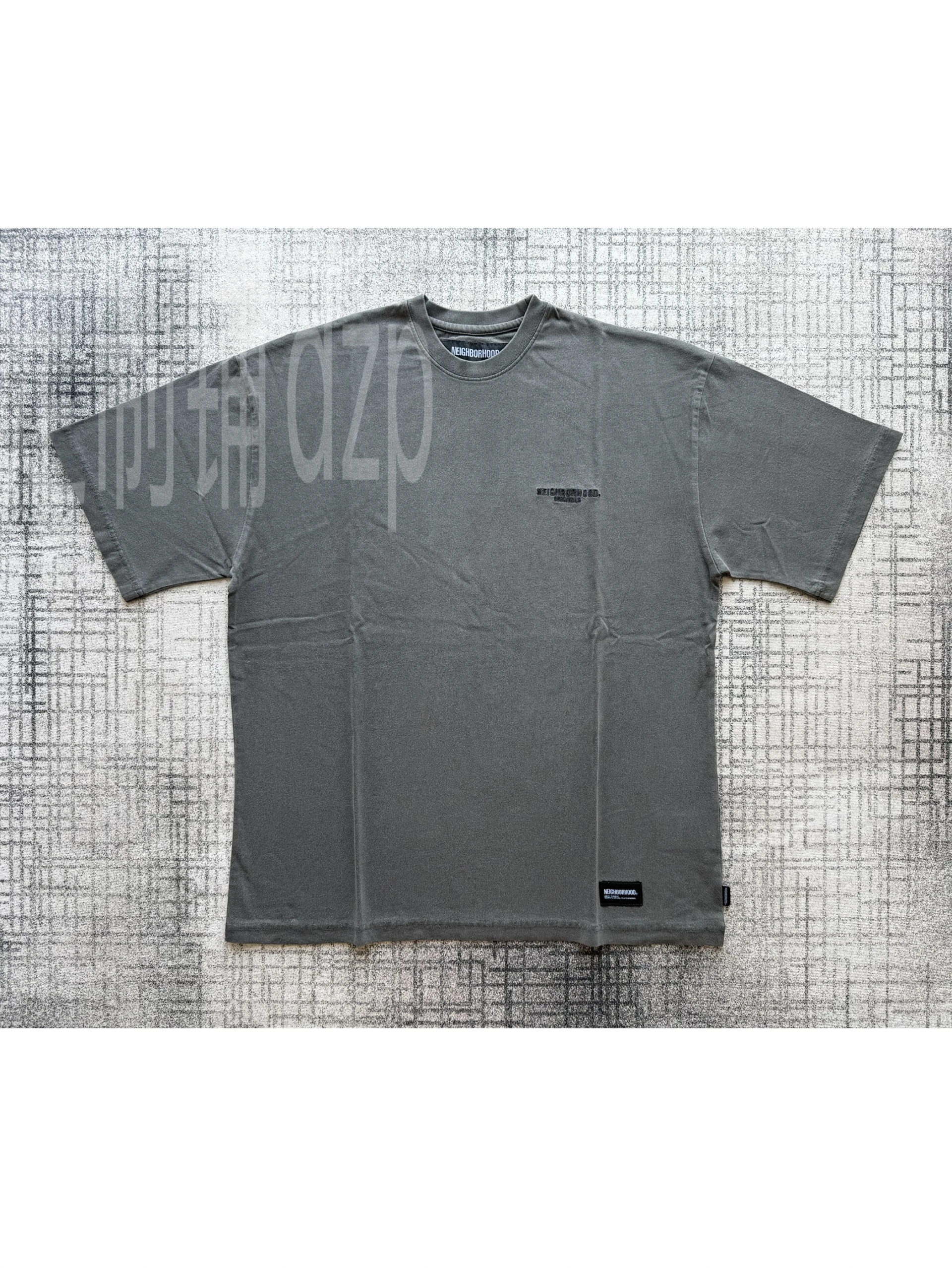 Neighborhood Wu Wen Le 25SS Japanese Style Washed Vintage Snowflake Embroidery Loose Fit round Neck Short Sleeve T-Shirt