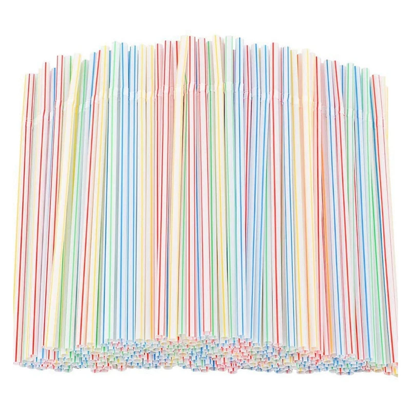 50-1000Pcs Multicolor Colorful Straws for Wedding Party Supplies Beverage Kitchen Straw Cocktail Drinking Straws