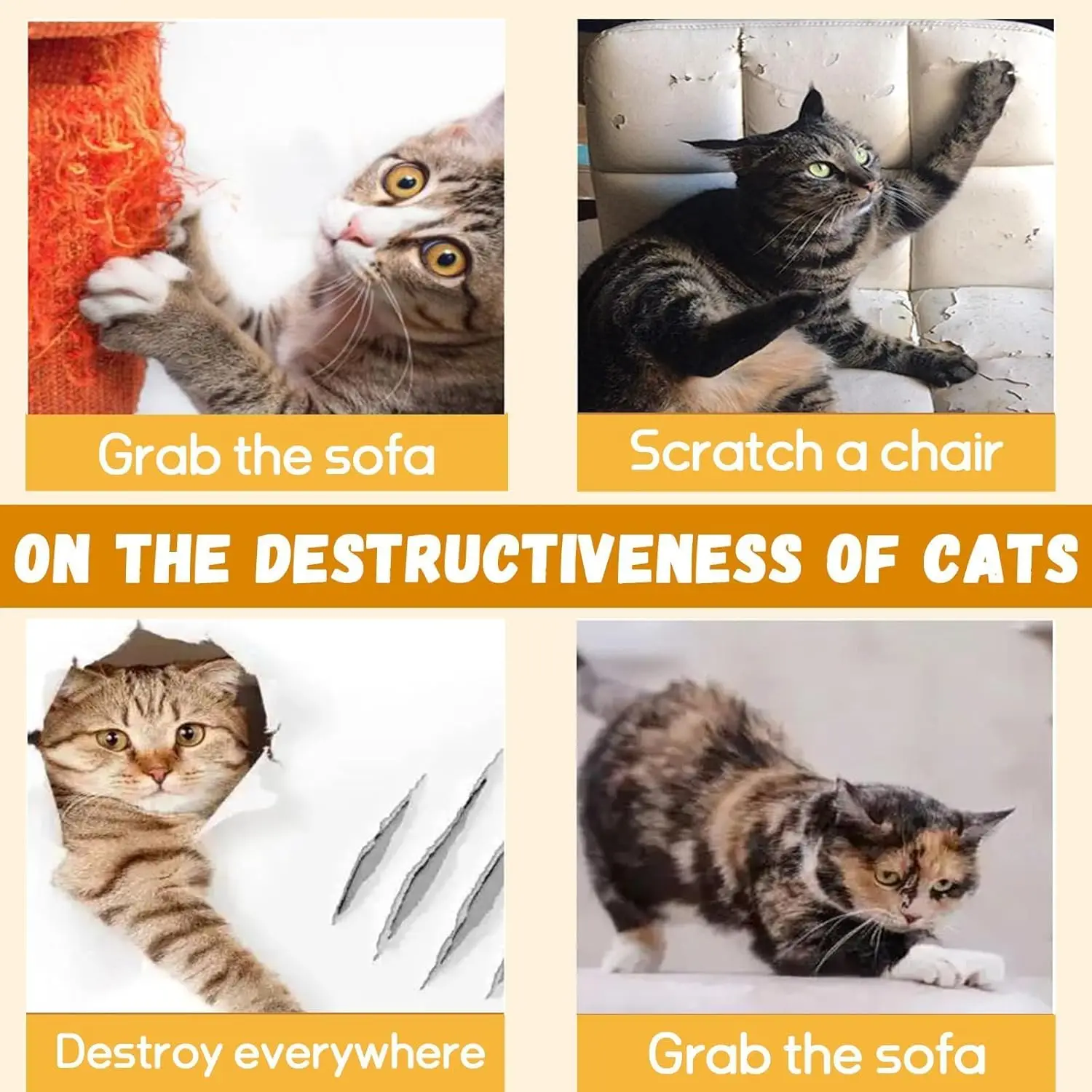 Cat Scratch Sofa Protection Pads Anti-cat Scratch Couch Guard Pads Stickers Self-adhesive Pet Furniture Protectors Cover