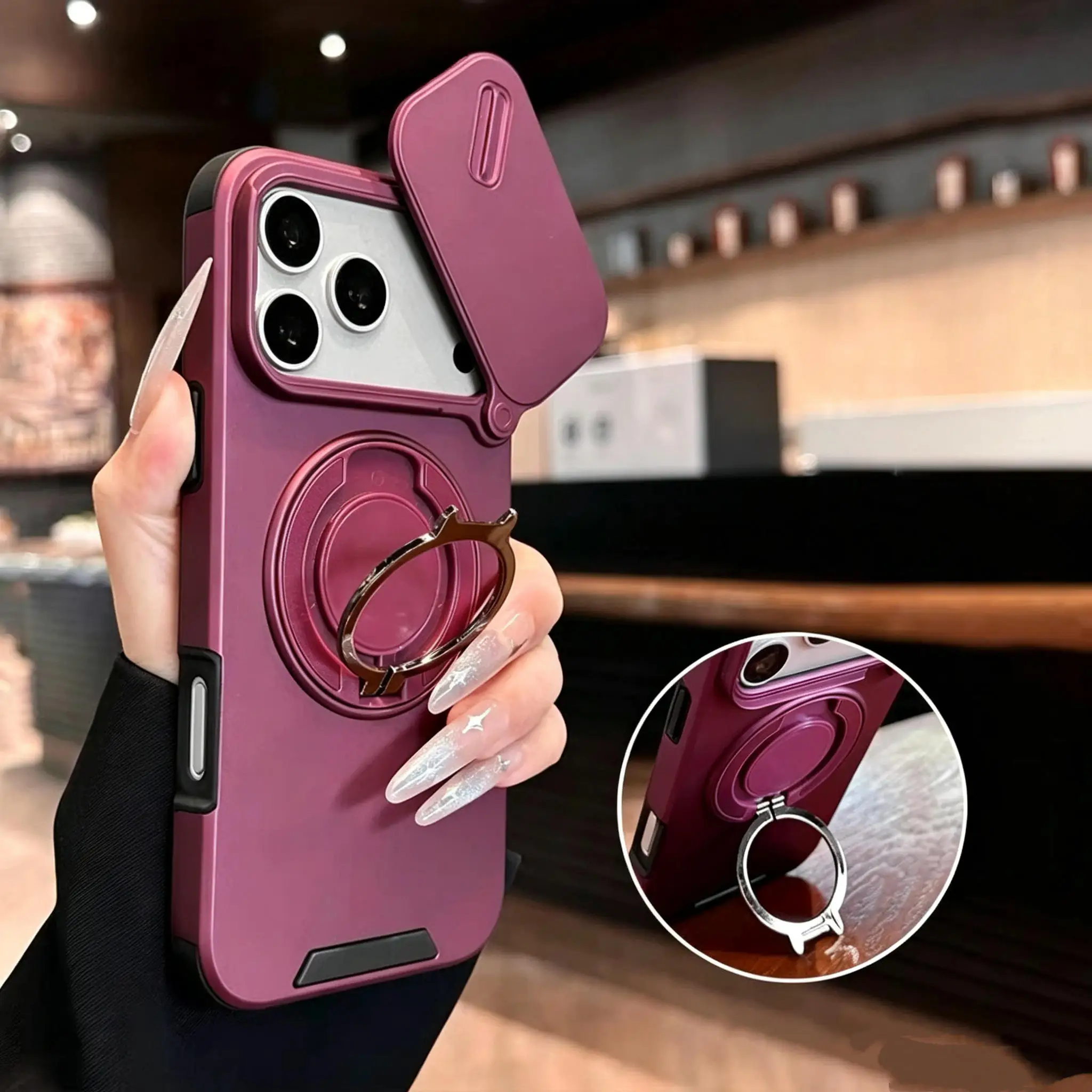Heavy Duty Rugged Magnetic Stand Case For iPhone 18 Pro 17 16 15 14 13 12 11 Pro Max Plus Slide Camera Protect For Magsafe Cover