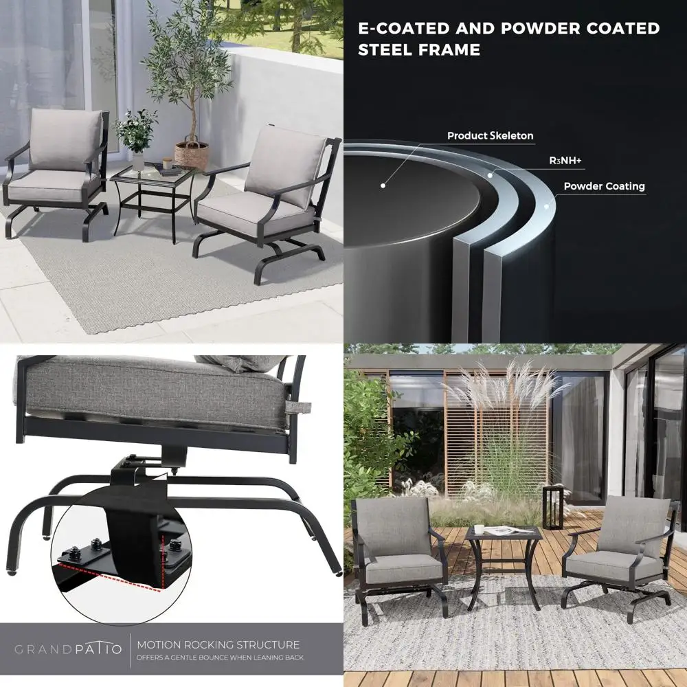 

"Outdoor Patio Rocking Chairs, Bistro Sets, Conversation Chairs, and Motion Chairs for Comfortable Seating"