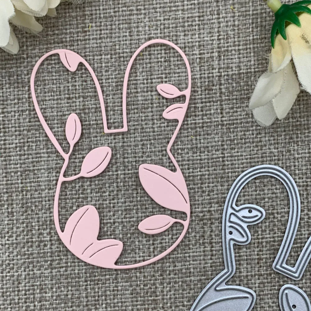 

Металлические вырубные формы-трафареты для скрапбукинга: Пасхальные цветы и кролики, для декоративного рукоделия