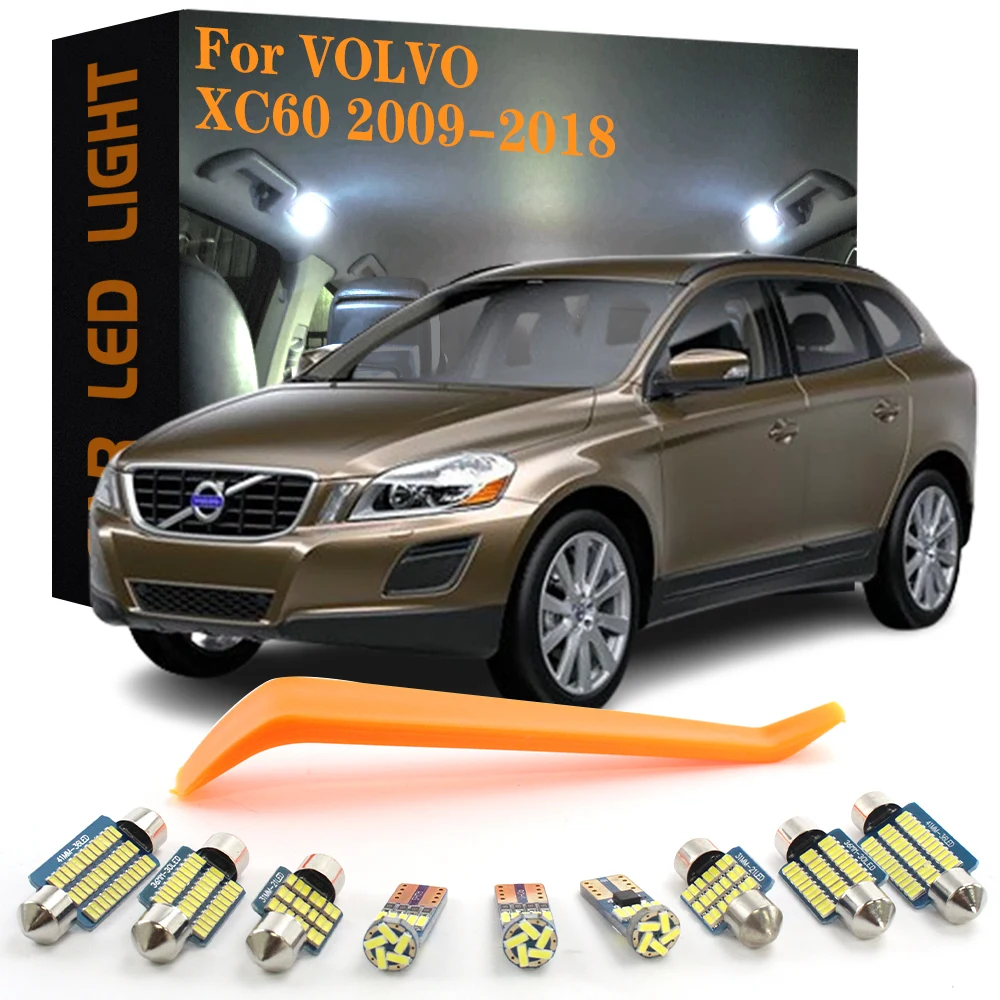 14 pçs canbus led luzes interiores para volvo xc60 2009-2018 sem erro acessórios do carro cúpula espelho de vaidade tronco footwell lâmpadas lâmpada