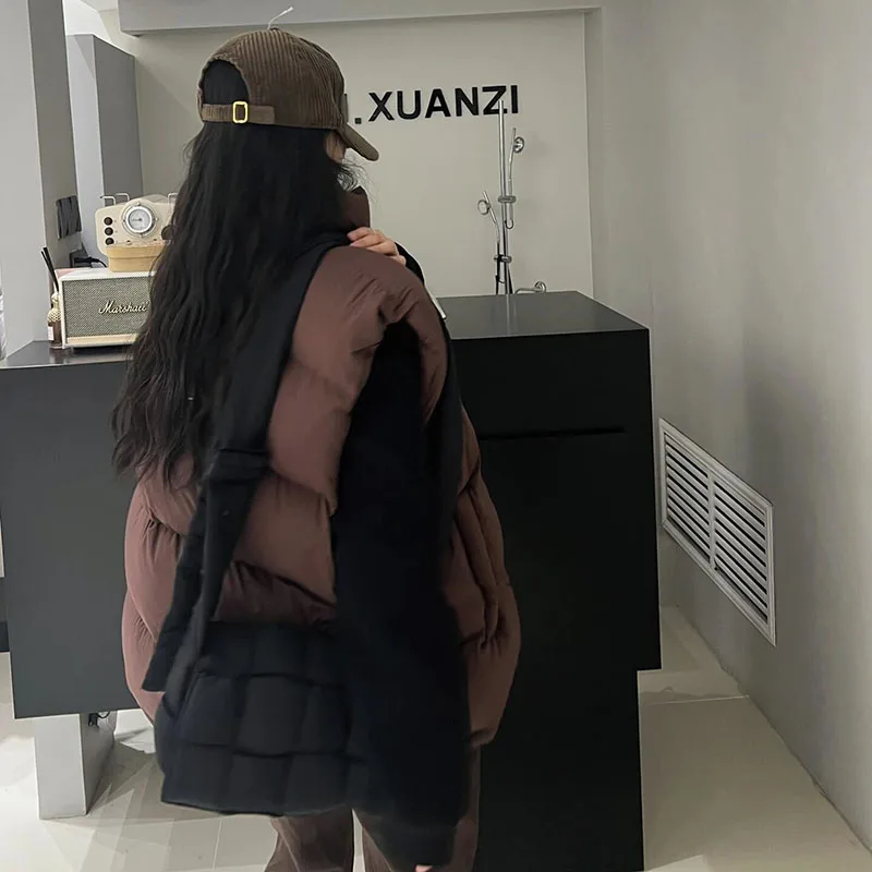 2025 New Stand Collar Thickened High Quality Down Women's Waistcoat Winter Casual Solid Color Warm 90 White Duck Down Vest H632