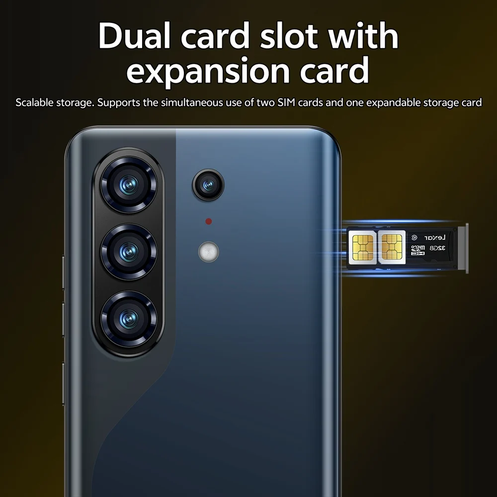 K-Touch Smartphone 5G C27 Ultra Mobile Phones Android Cell Phone Face Unlock 22GB+2TB Smartphone 7.3inch HD 5G Dual SIM 8000mAh Battery Mobile Phone