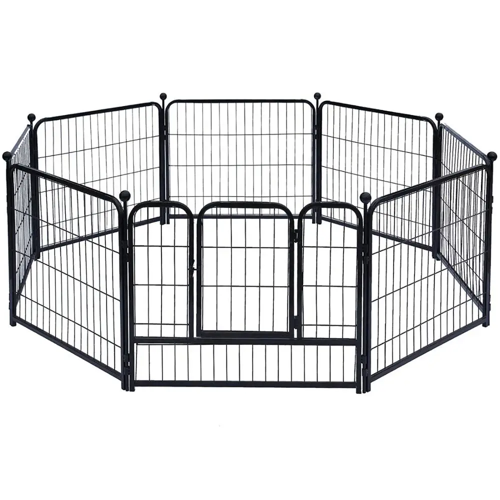 

8-Panel Safe Gate Lock Cheap Outdoor Large Folding Retractable Metal Pet Dog Playpen Fence