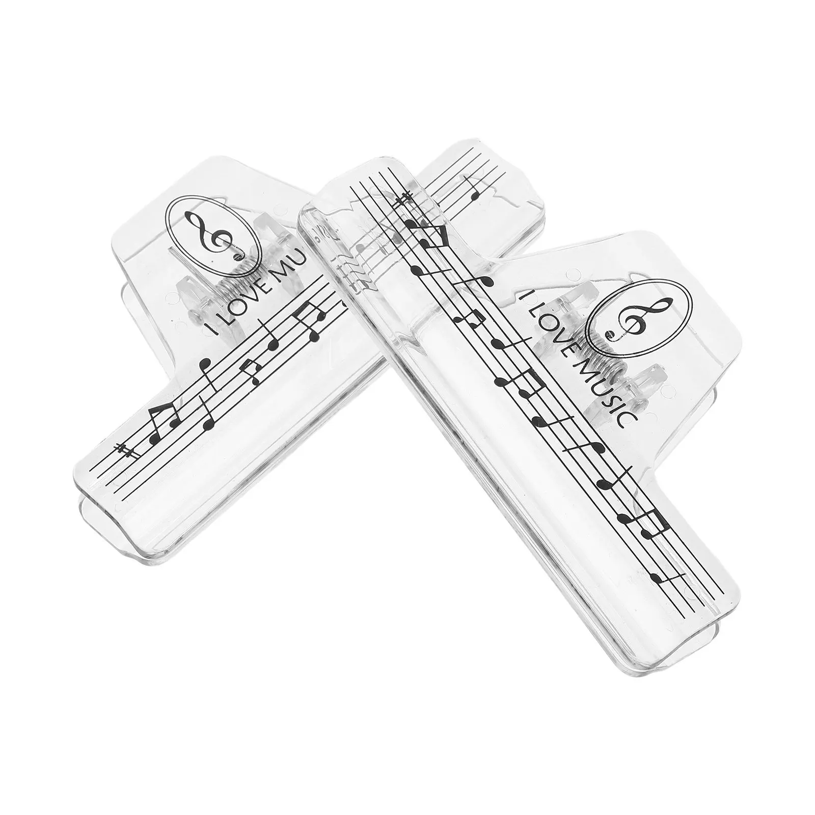 2Pcs Music Book Clip Transparent Plastic Sheet Holder Piano Guitar Violin Playing Instruments Music Page Holder Note Pattern