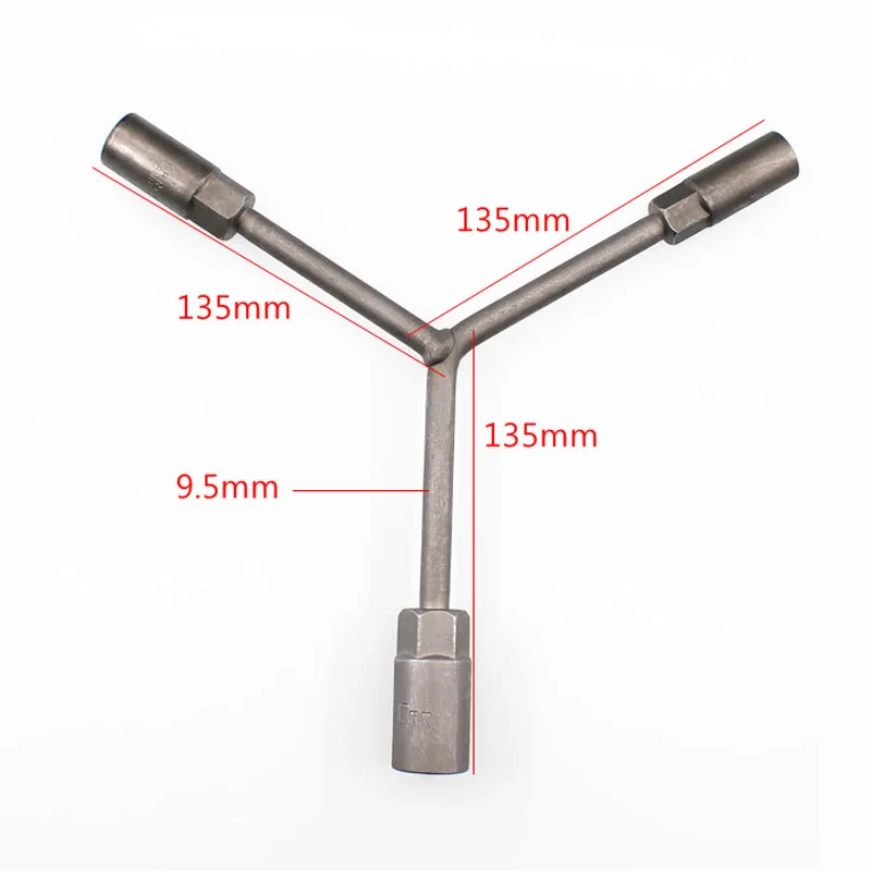  Triangular Socket Wrench Extended Connecting Y-type Tri-fork Wrench for Motorcycle Bicycle Hexagonal Handle Repair Tool