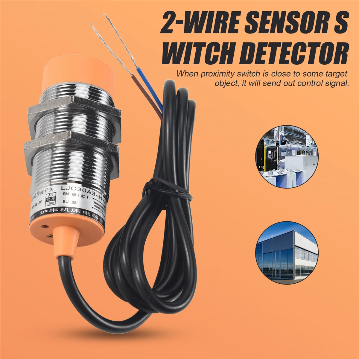 #49N Electronics Accessories,LJC30A3-H-J/EZ AC 90-250V NO 2-wire Sensor Switch Detector 0-20mm,sliver&Yellow& Gray