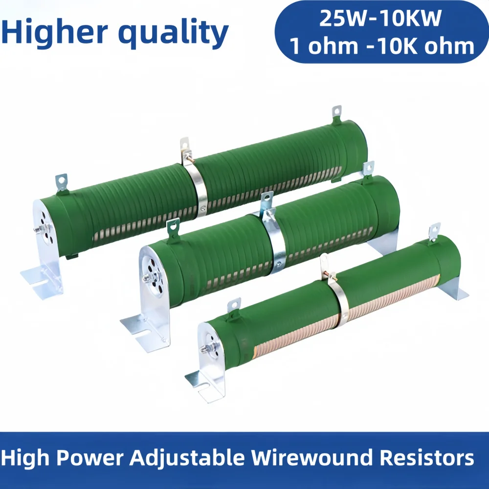 

25W~10KW 100W 500W 1000W High Power Adjustable Variable wirewound Resistor Sliding Rheostat Brake Load 1R ~ 10K R 150R 500 Ohm