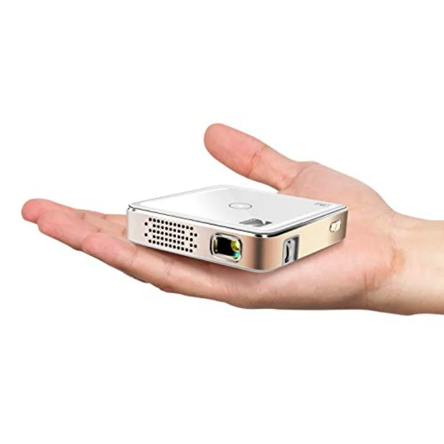

Ultra Mini Portable Projector HD 1080p LED DLP Rechargeable Pico Projector 100 Display Built-in Speaker HDMI USB Micro SD Compa