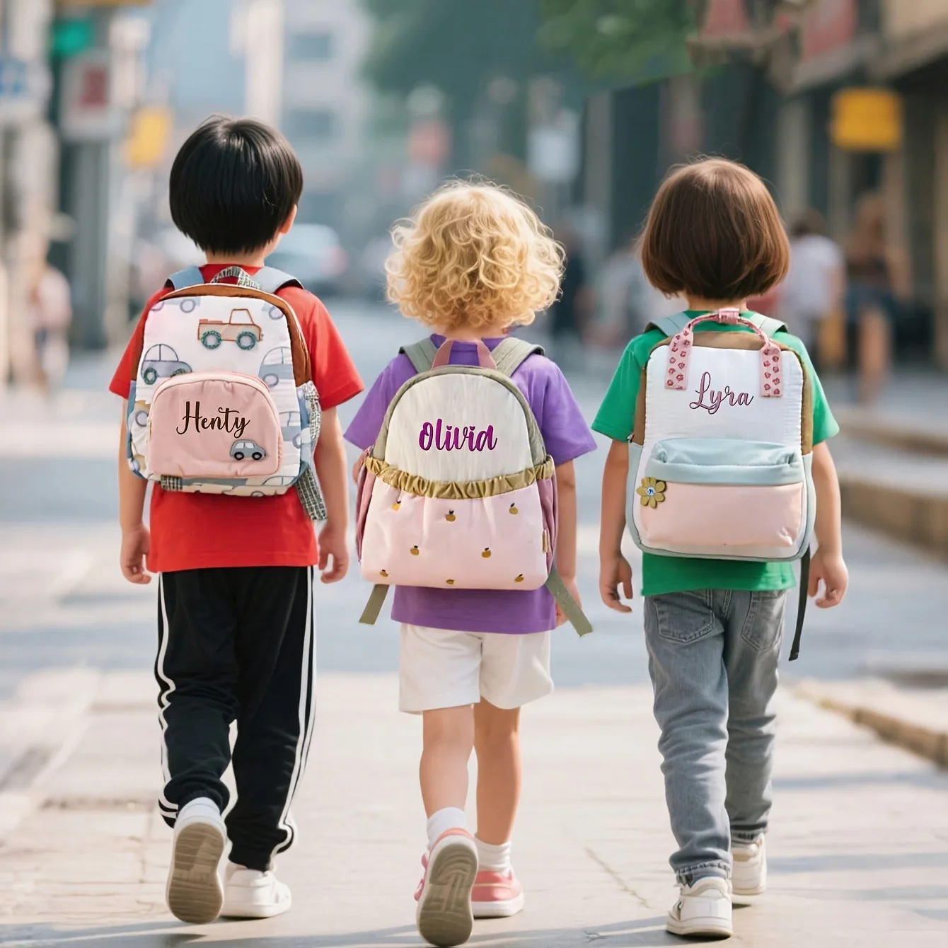 

Children's Autumn/Winter Outdoor Backpack - Customizable with Name, Cute Cartoon Embroidery, Lightweight Preschool Birthday and Holiday Gift (Ages 3-6)