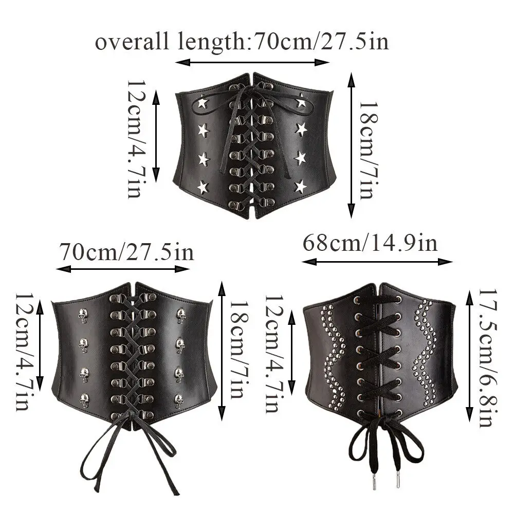 Women Lady Tied PU Leather Corset Waist Wide Belt Cincher Elastic Stretchy Band