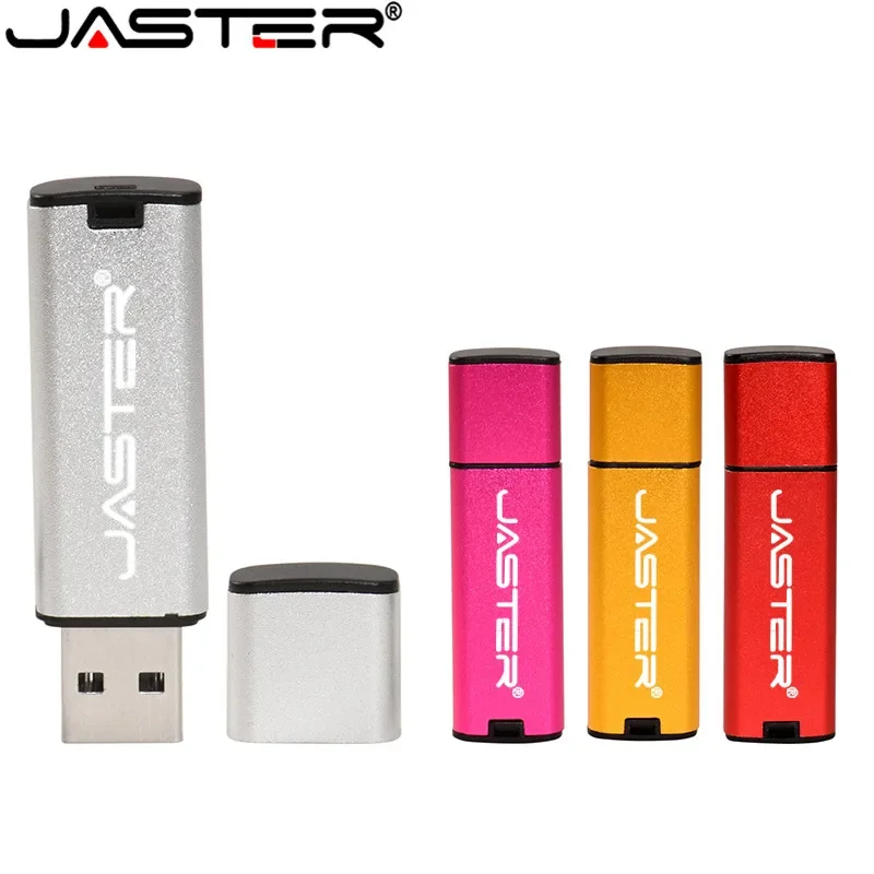 

JASTER USB Flash DriveS 2.0 Pen drive 4GB 8GB 16GB 32GB 64GB 128gb Red Memory USB Stick Plastic Pendrive Business creative gift