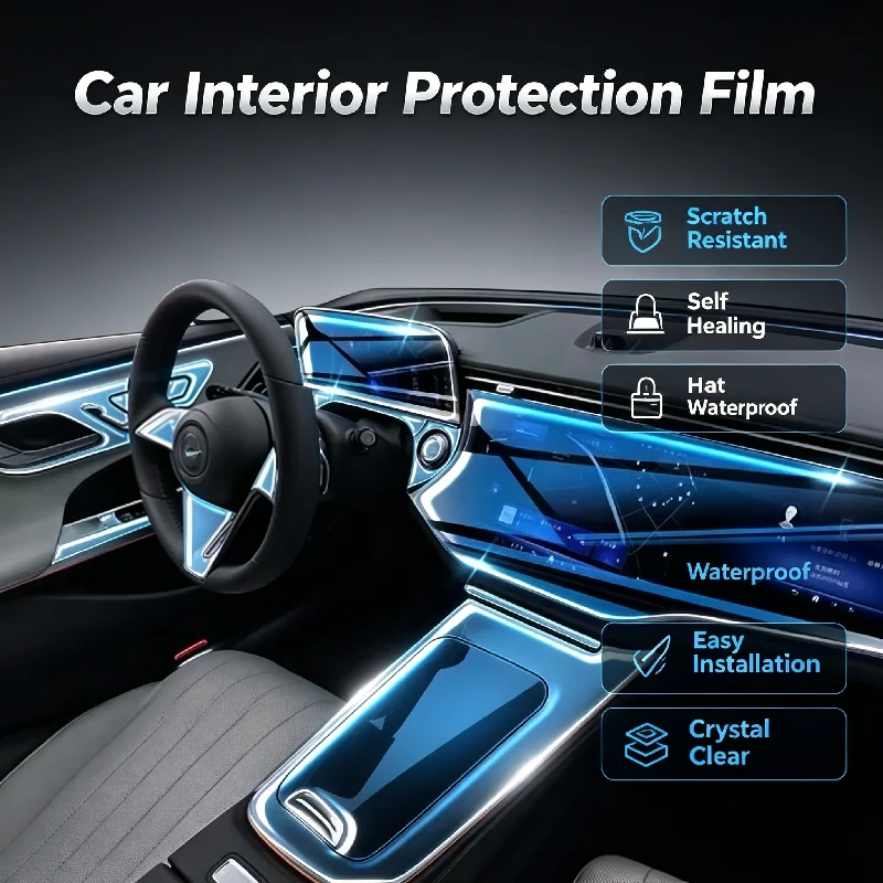 For 2024 Mercedes-Benz E-Class E300L center console navigation screen interior protection soft film car modification accessories
