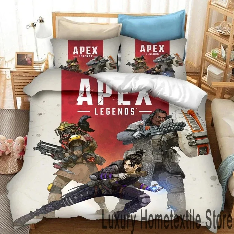 3D Print Apex Legends Game Bedding Set Double Twin King Duvet Cover Comforter Pillowcase Boys Girls Adults Bedroom