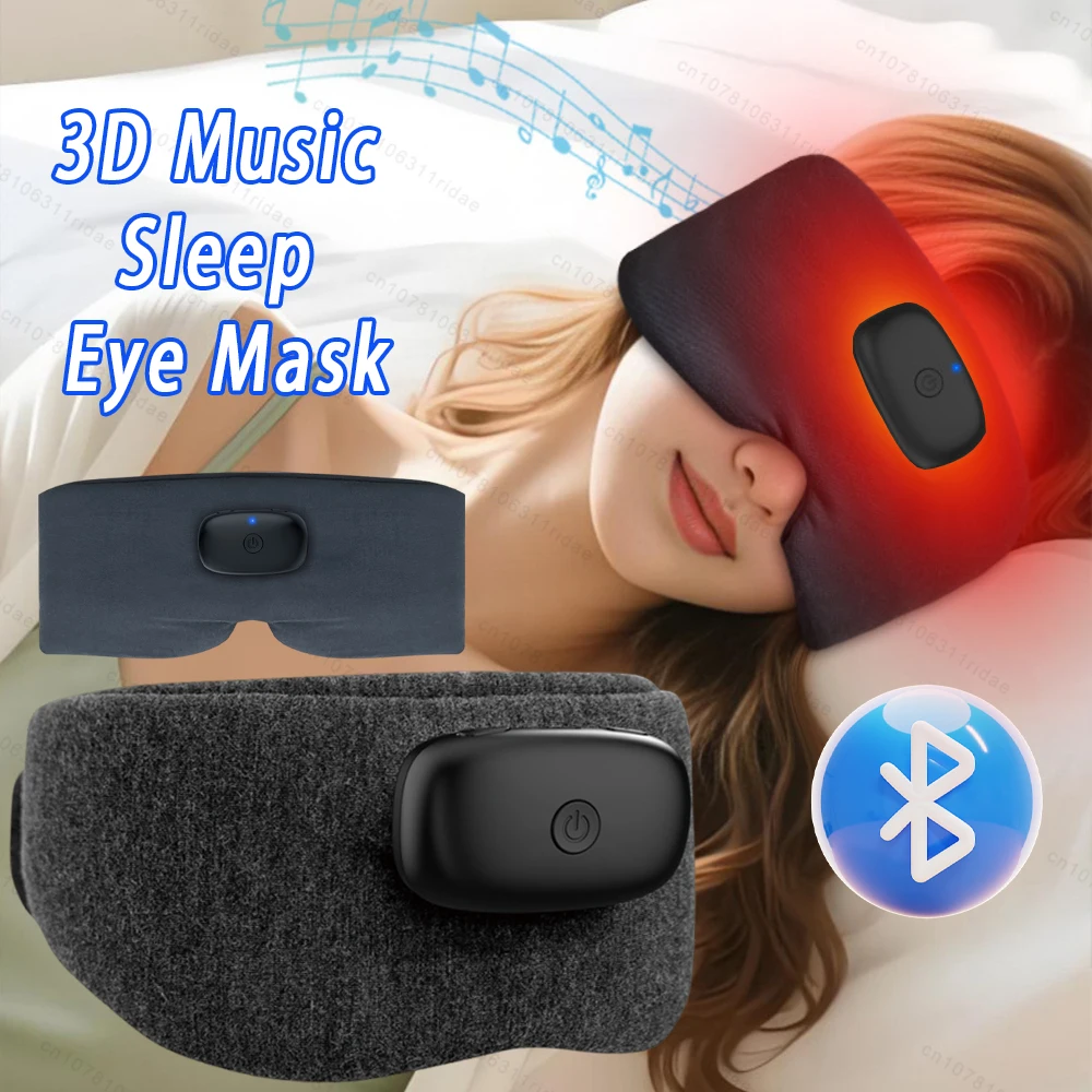 Hot Compress Massage Eye Mask Relieves Dark Circles Aids Sleep 3 Gears Heating Bluetooth Music Eye Massager For Eye Strain