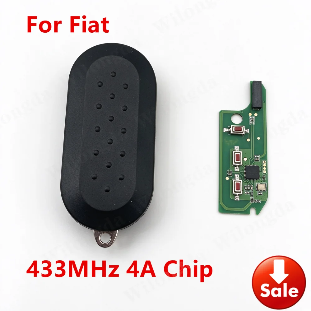 1pcs Flip Car Remote Key 433MHz 4A Chip For Fiat Mobi Uno Fiorino E Mais Strada Citroen Peugeot Key Fob