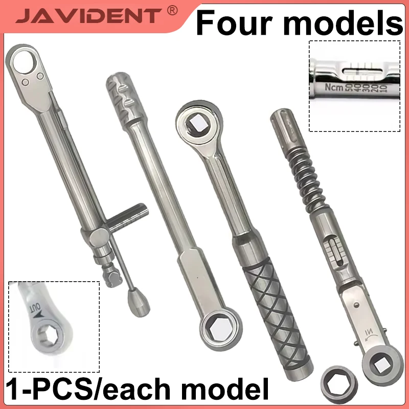 1Pcs Torque Ratchet Wrench for Dental Implants Guide Plate Restoration Screwdriver Stainless Steel Wrench General Dental Care
