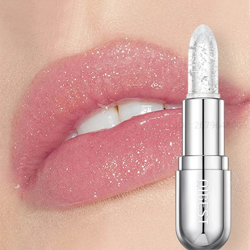 Brillo de labios brillante, bálsamo labial hidratante de larga duración, cambio de Color con temperatura, esmalte labial brillante, Cosméticos de gelatina