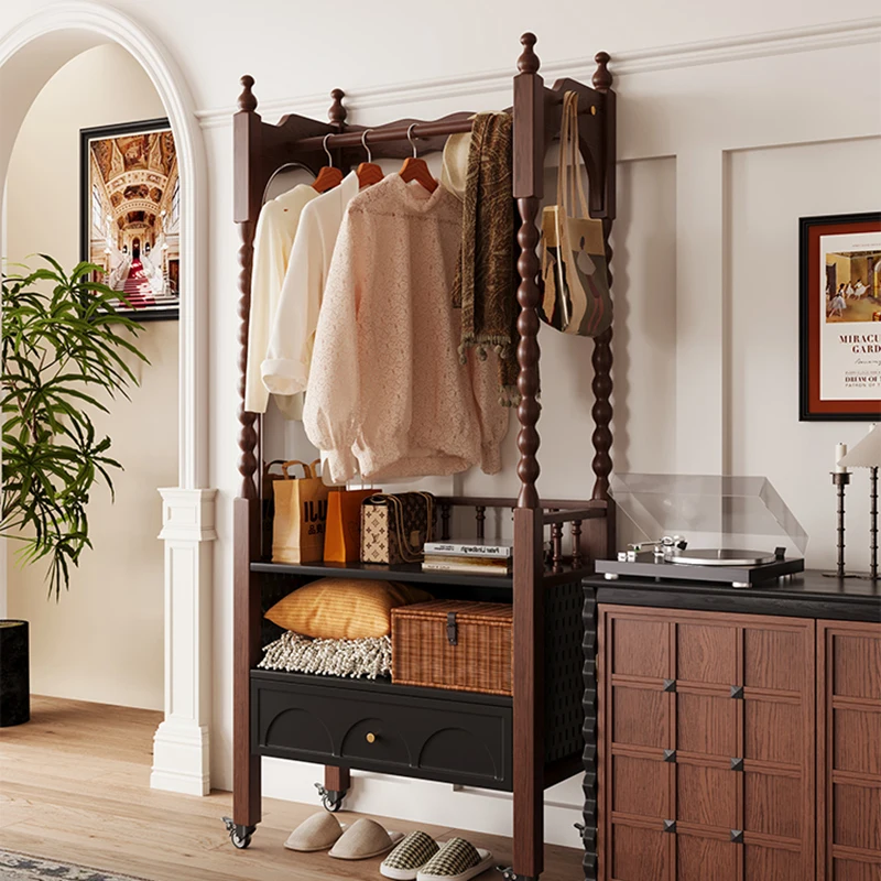 Luxury Minimalist Coat Racks Wardrobes Organizer Wooden Wall Cabinet Coat Racks Hanging Cabinet Arara De Roupa Home Furniture image 3