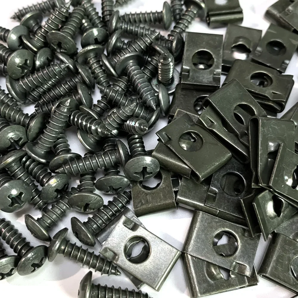 Car Fastener Clip Wholesale U-Type Metal Screw Clip Tool for Engine Undertray Splash Shield Guard Bumper Screw Car Accessories