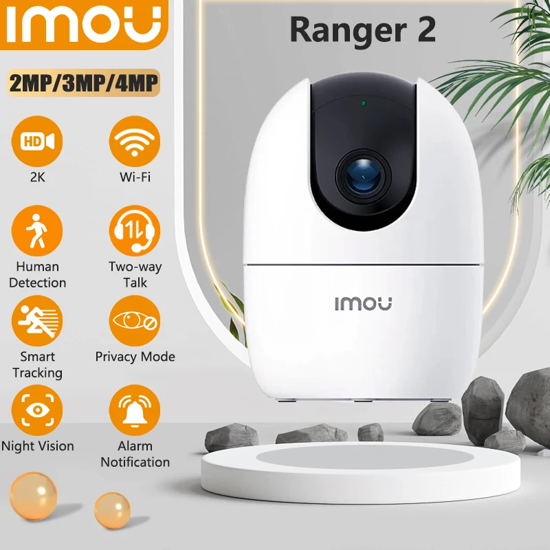 

IMOU Ranger2 Wi-Fi Two-way audio, infant monitoring, intelligent tracking, sound detection, human detection, 360° viewing angle