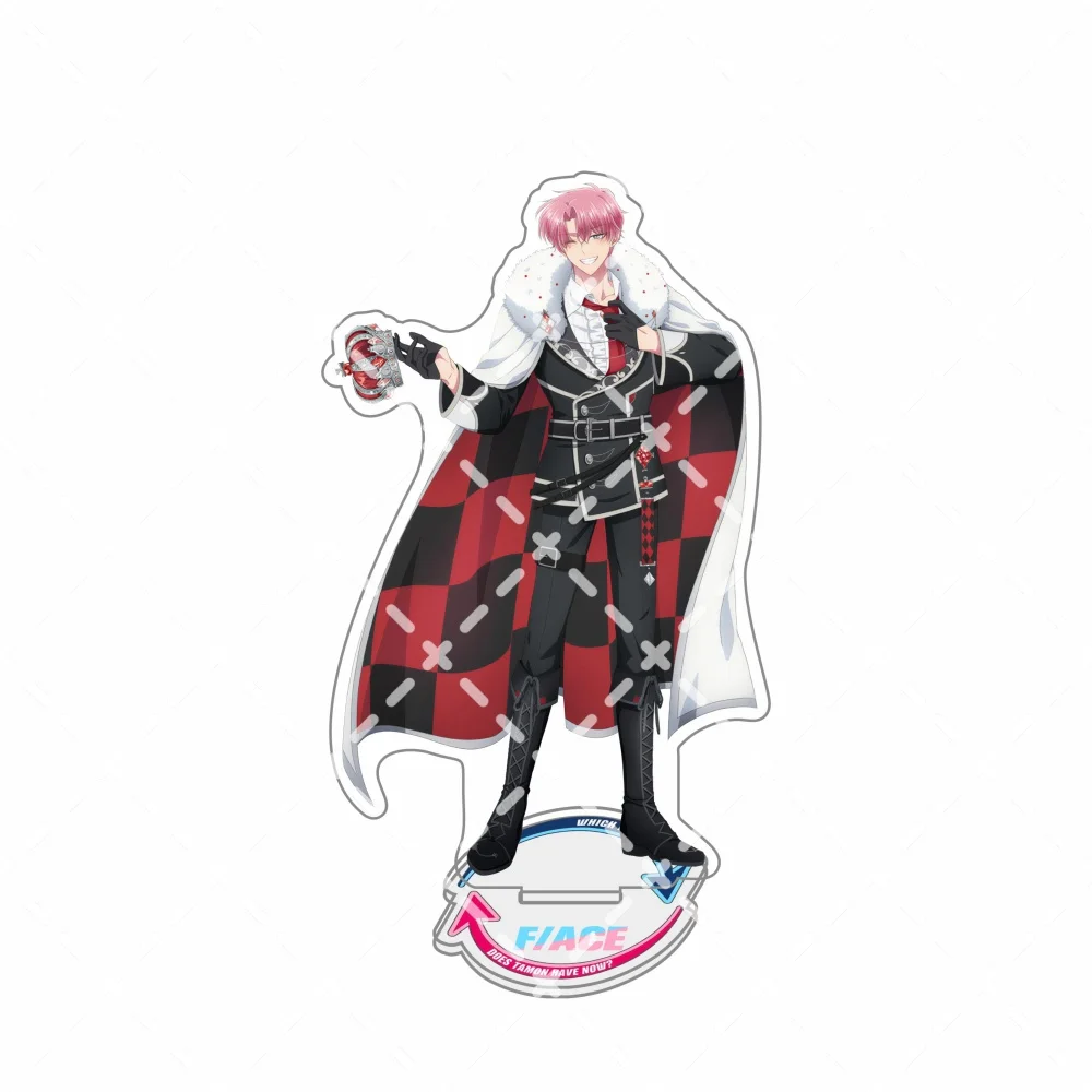 Kawaii Anime F/ACE Member Acrylic Stand Tamon Chess Checkered Cloak Crown Design Clear Acrylic Figure Table Decor Gift view 2