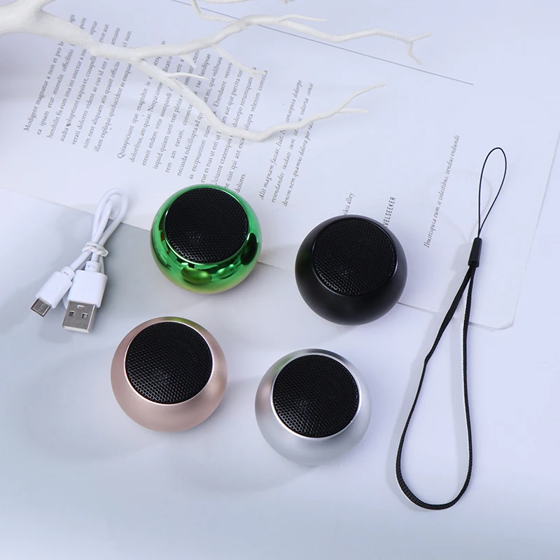 1Set  M3 High Quality Bass Mini LED Plating Loud Outdoor Sports Portable Round Small Wireless Speaker For Mobile Phone