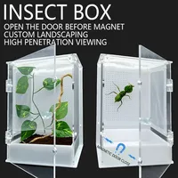 Amphibious Insect Acrylic Reptile Breeding Box Transparent Insect Habitat for Tarantula Enclosure Spider Scorpion Bearded Dragon