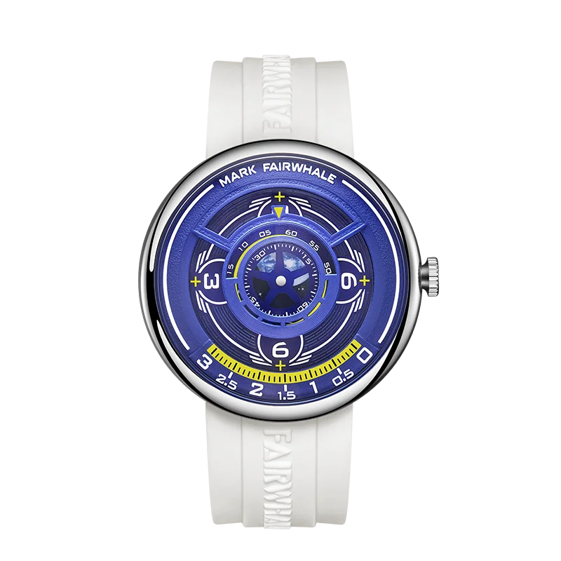 

Mark Fairwhale Fashion 3D Earth Dial Quartz Unique Displa Men's Watch Silicone Strap Luminous Sport Waterproof relojes hombre