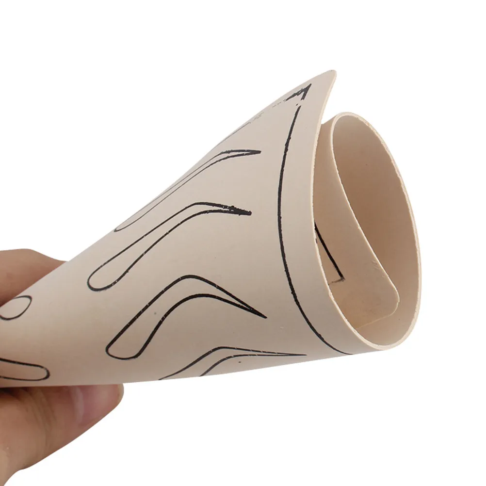 6Sheets Eyebrow Training Skin Microblading Practice Sheet Plain Smooth Realistic Texture Thick Reusable for Permanent