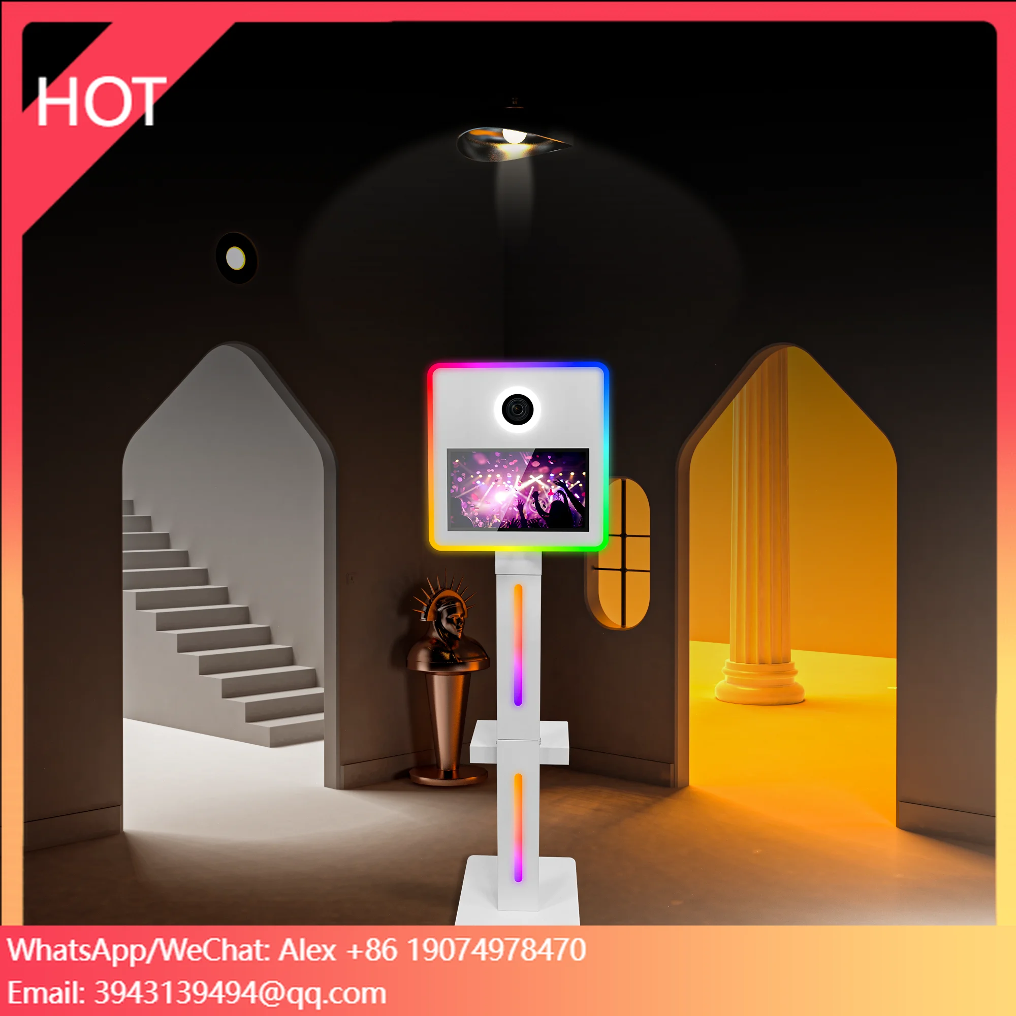 

Open Air Dslr Photo Booth Lcd Touch Screen Photo Booth Dslr Camera Square Dslr Photobooth For Party Selfie Events