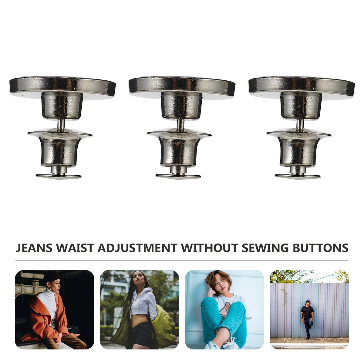 

20Pcs Metal Buttons for Clothes Alloy Buckle Round Fashion DIY Accessories Non-Punch Rustproof Buttons for Jackets Jeans Coats