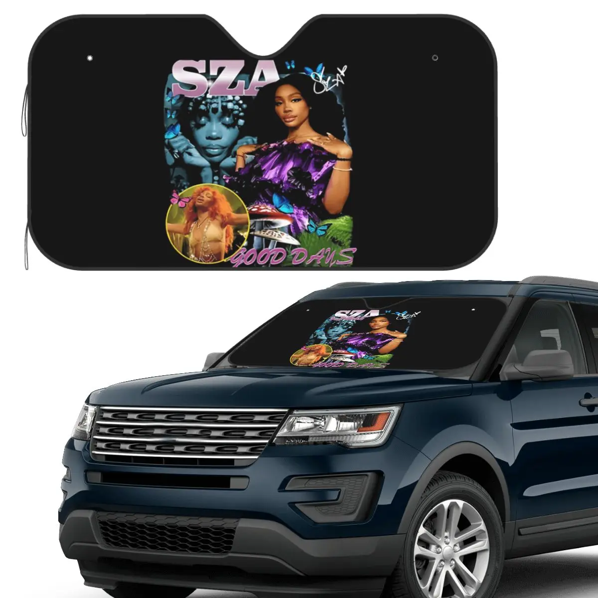 

SZA Album Classic Sunshade Windscreen Car Front Windshield Window Sun Visor Accessories Covers