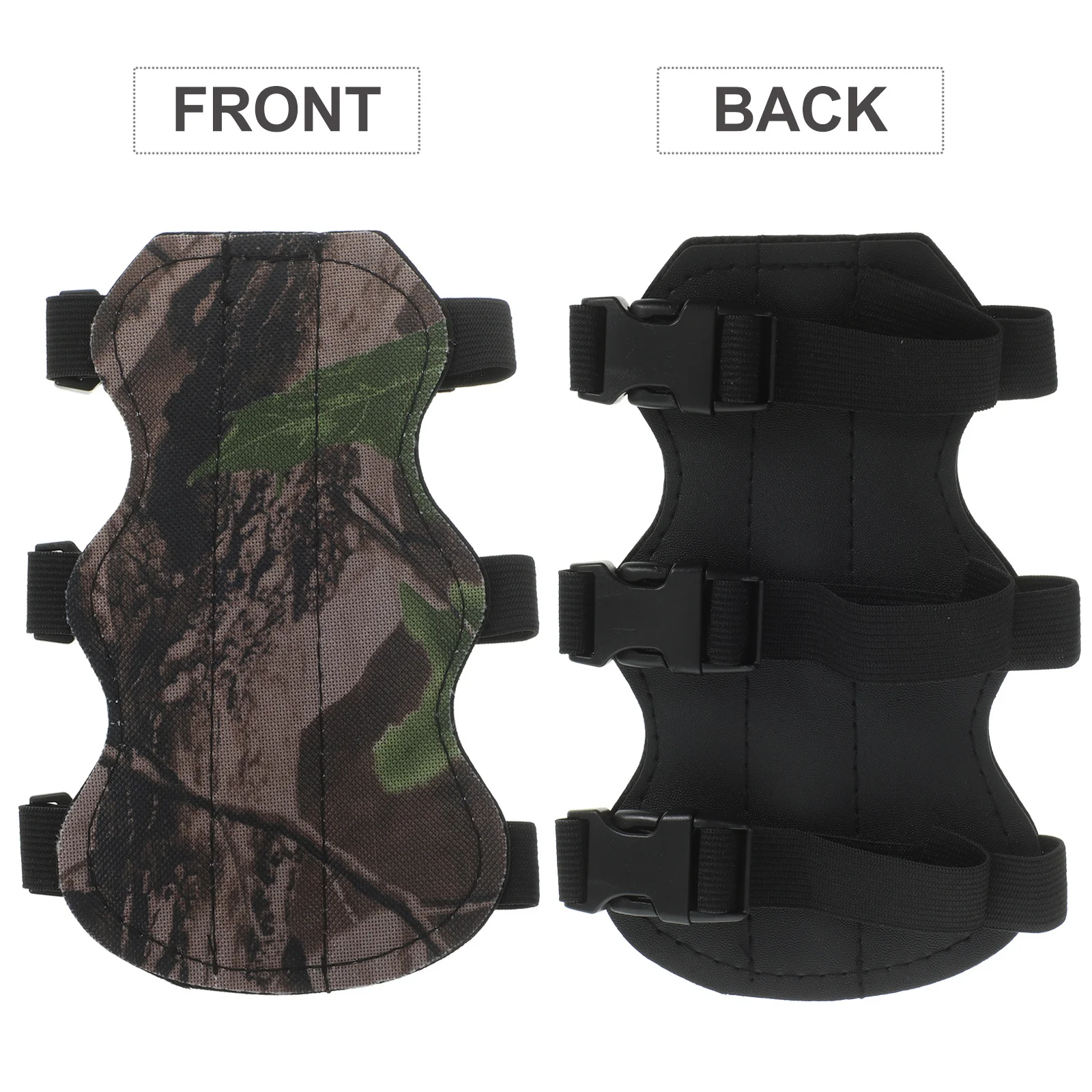 Ochraniacz na ramię z kamuflażem PU, 3 paski, regulowany, ochrona przedramienia do łucznictwa, akcesorium do polowania i strzelania.