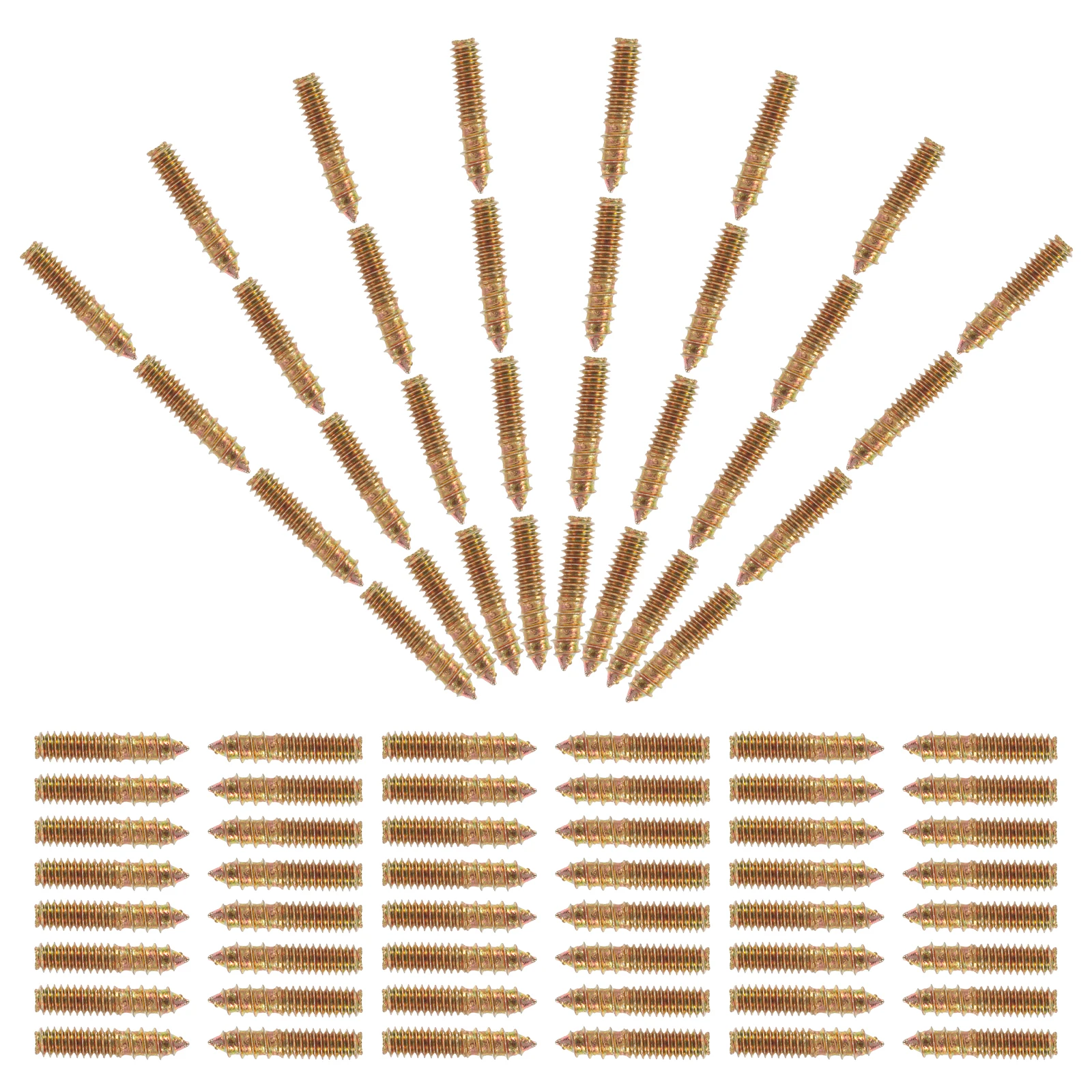 

100 Pcs Headed Screws 1 4 Inch Self Tapping Hanger Bolts Furniture Wall Plate Woodworking Self Tapping Steel Screws Steel