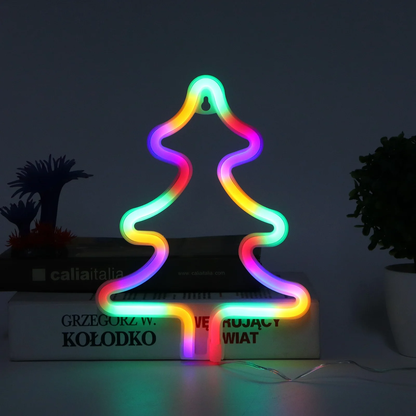 LED Neon Light Colorful Christmas Tree Neon Sign Decoration For Home Bedroom Christmas Party