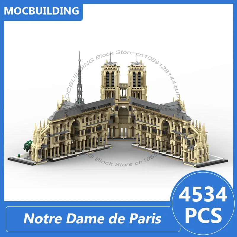 Notre Dame de Paris Split Open Version Model Moc Building Blocks DIY Assemble Bricks Educational Architecture Toys Gifts 4534PCS