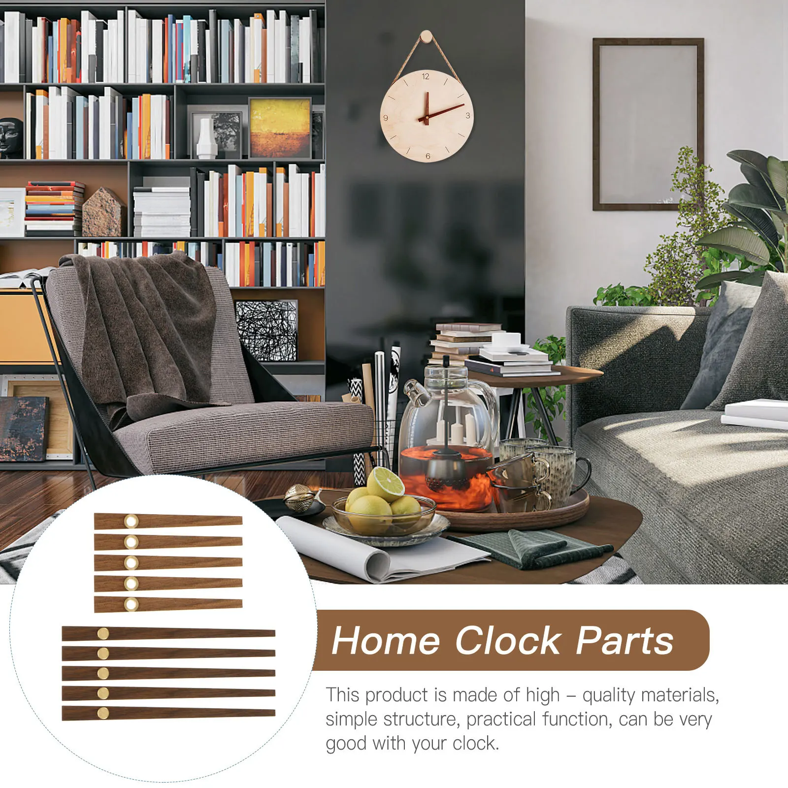 

5 set Wooden Pointers Plate Diy Parts Durable Hands For Craft Wall Clock Quartz Repair Clock Accessories Home Decor