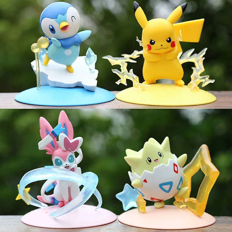 

Pokemon Togepi Mew Mewtwo Piplup Gardevoir Pikachu Funism Toy Garchomp Sylveon Gengar 10cm High Quality Boxed play Ornament Toy