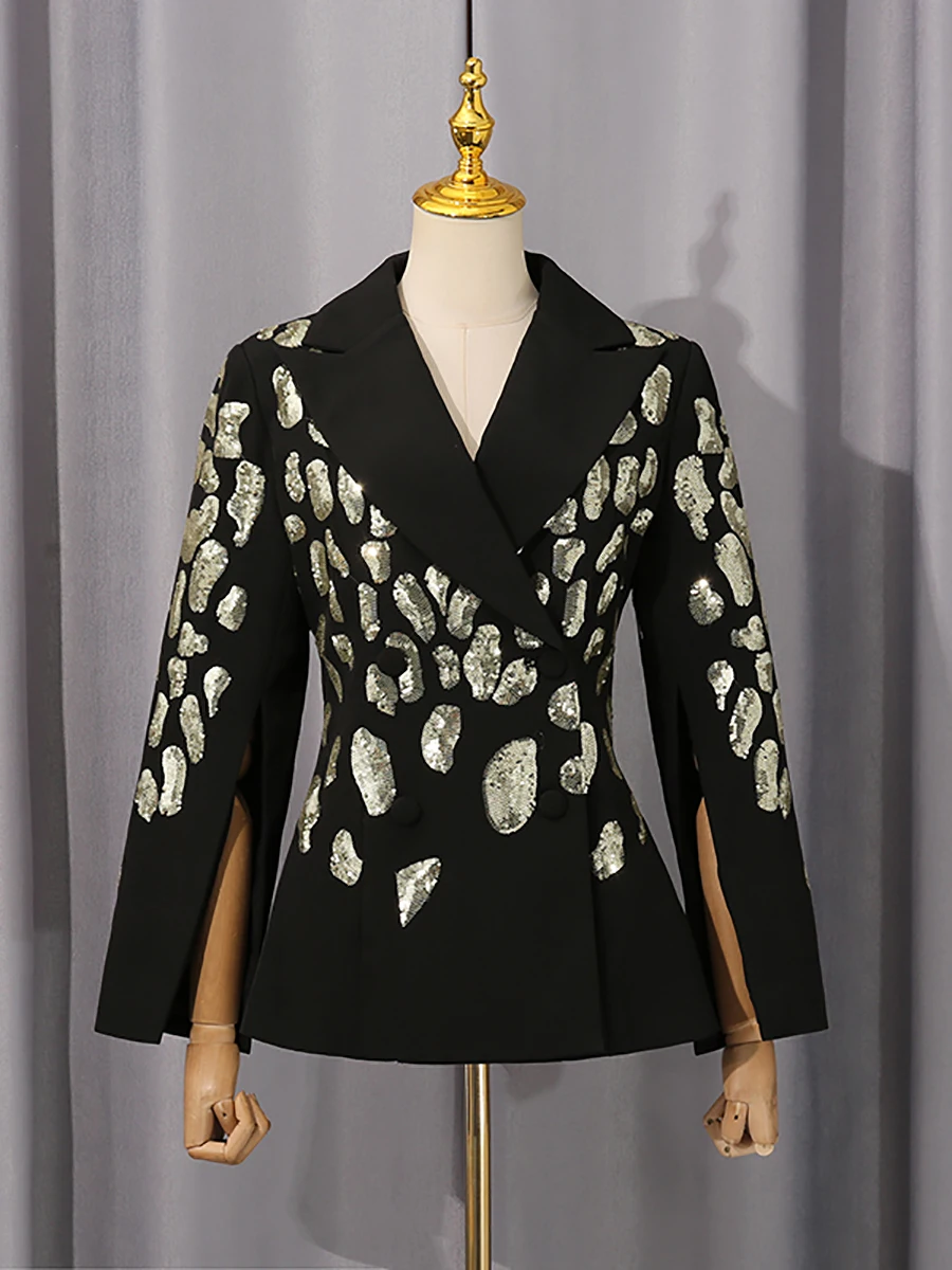 VGH Temperament Solide Abnehmen Blazer Für Frauen V-ausschnitt Langarm Verstärktes Taste Herbst Chic Party Mantel Weibliche Mode Stil