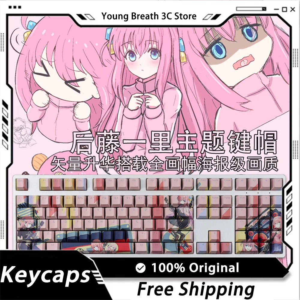 

Custom Hentai Keycaps Mechanical keyboard kit Keycap Kawaii Light Transmission 108Key PBT Keycap Set PC Gamer Accessories Gift