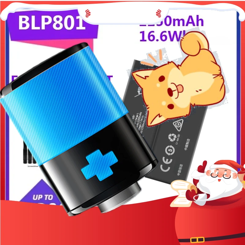 

Для OnePlus 8T 9R аккумулятор мобильного телефона BLP801 Сменный аккумулятор 2250 мАч/16,6 Втч с инструментом
