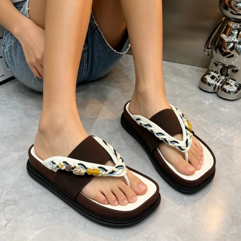 

Clip Toe Slippers for Women Flats Shoes Casual Fashion Sandals Dress Beach Flip Flops Comfort New Brand Walking Mujer Zapatos