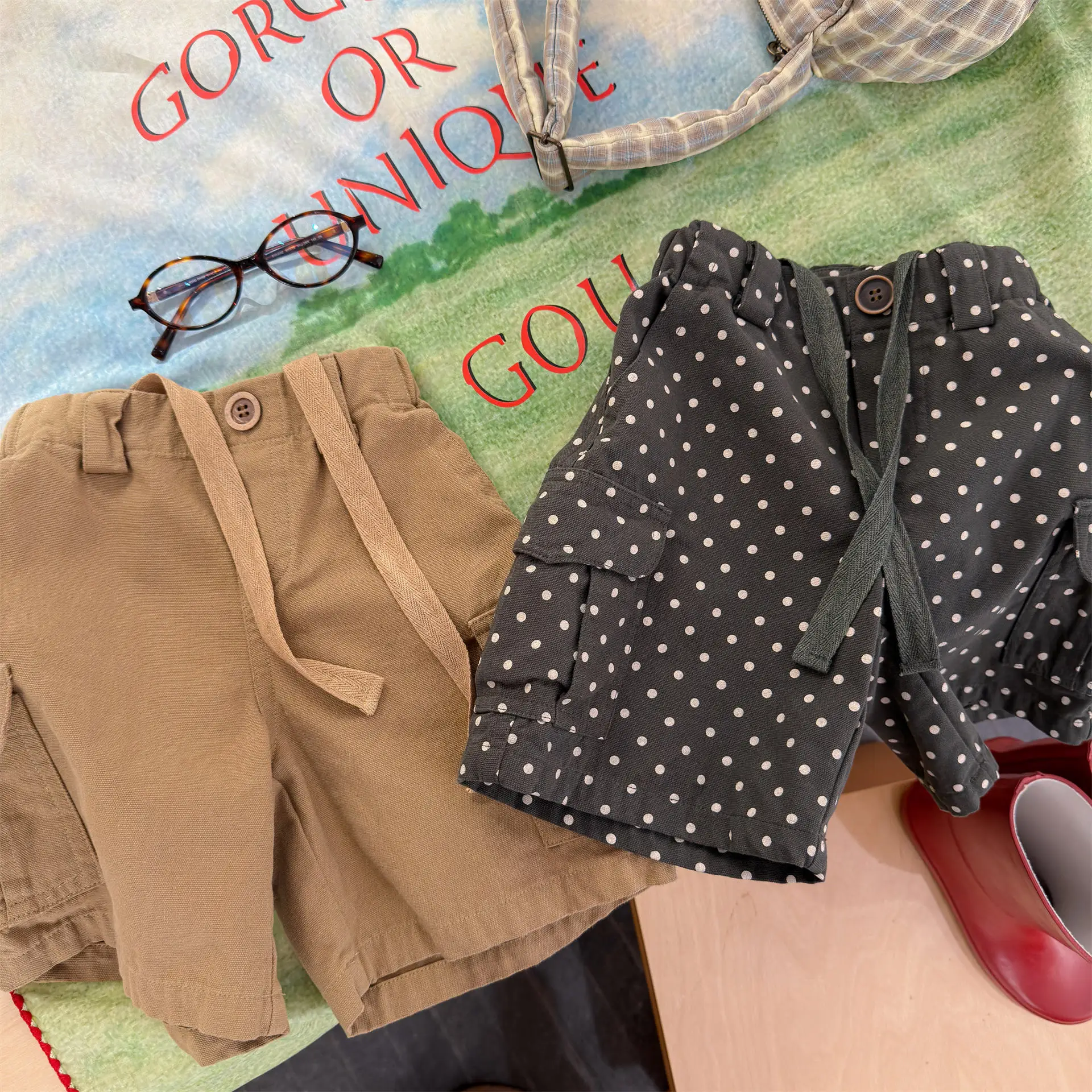 

2026 Summer New Children Loose Shorts Fashion Boys Cargo Shorts Cotton Baby Girls Polka Dot Casual Shorts Kids Toddler Clothes