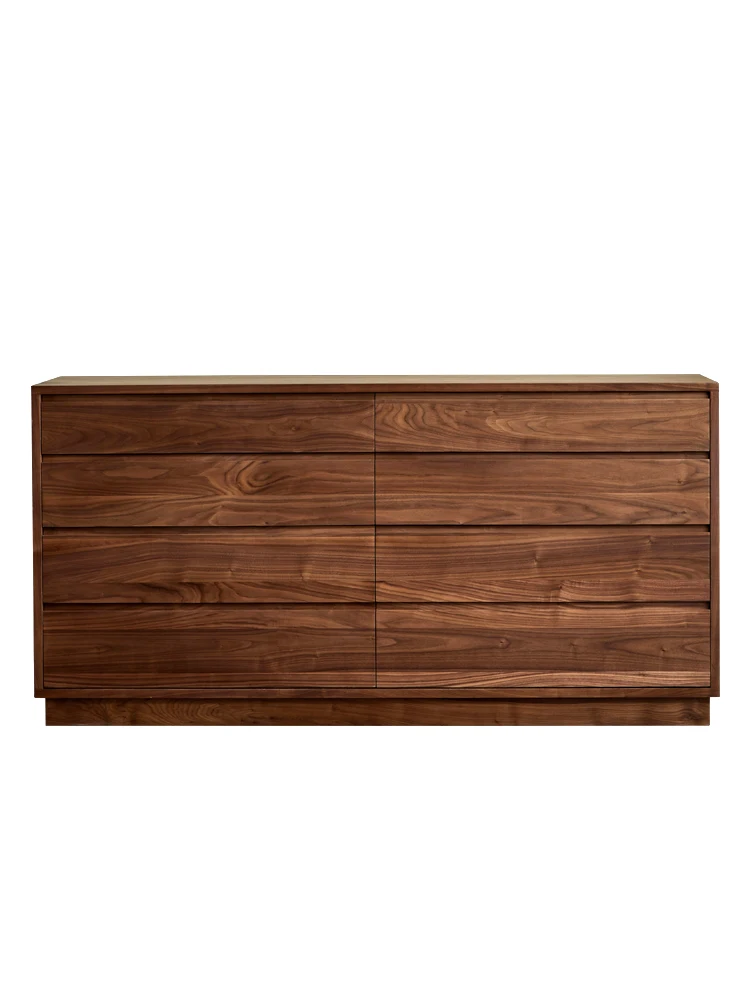 

Black Walnut Eight Spares Cabinet Nordic Solid Wood Chest of Drawers Simple Locker