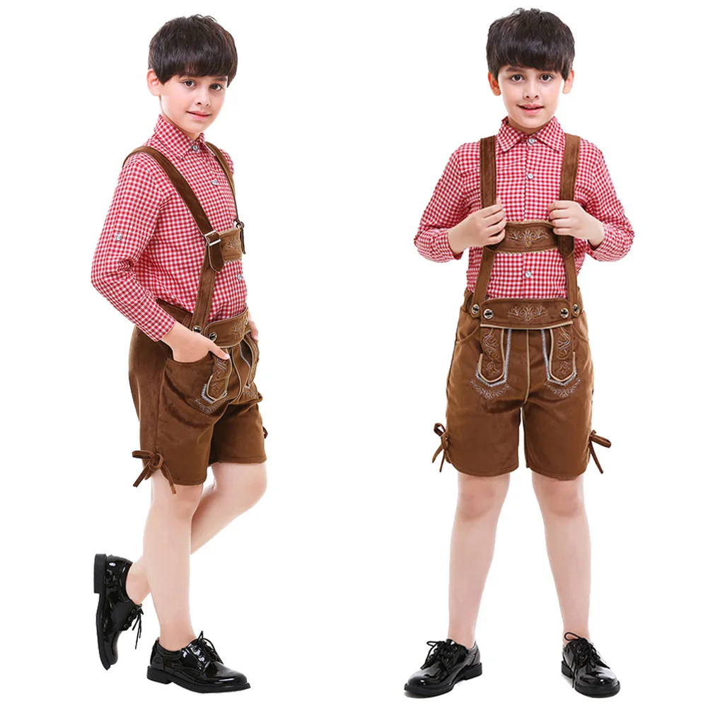 子供のためのoktoberfestコスプレ衣装、男の子のシャツ、全体的な衣装、伝統的なビアの衣装、子供のカジュアルなファンタジー