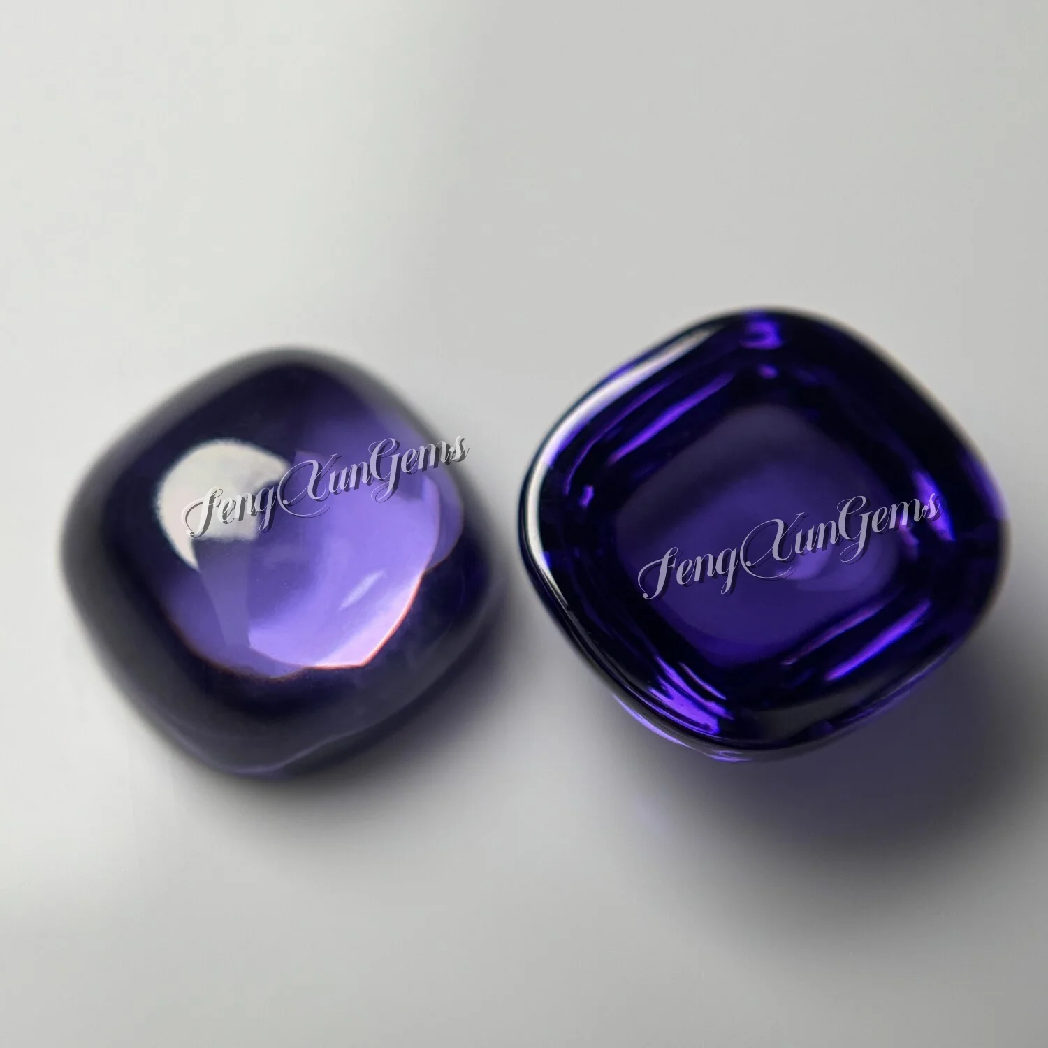 Violet 5/10pcs 4x4~10x10mm Cushion Shape Synthetic Gemstone CZ Flat Bottom Cabochon Zirconia for Jewelry Necklace Making