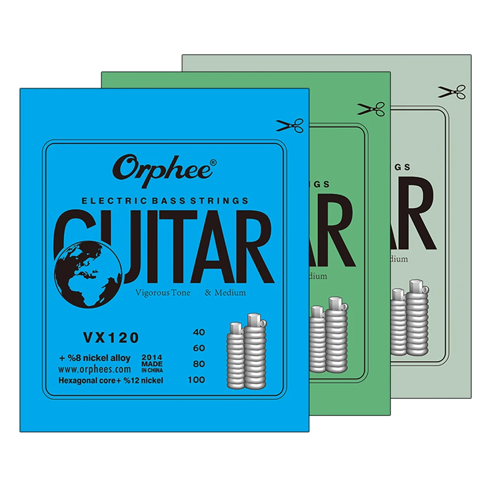 Orphee VX Electric Bass Strings Austenitic Steel Alloy Winding Wire Struny gitarowe Części gitarowe Akcesoria do instrumentów strunowych